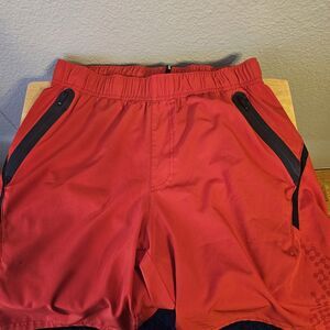 Spyder Active Athletic Shorts Red Sz S Zip Pocket Performance Training Gym DD719